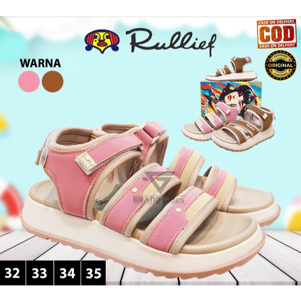 RULLIEF RULIEF sandal sendal tali slide sol tebal kasual anak perempuan original