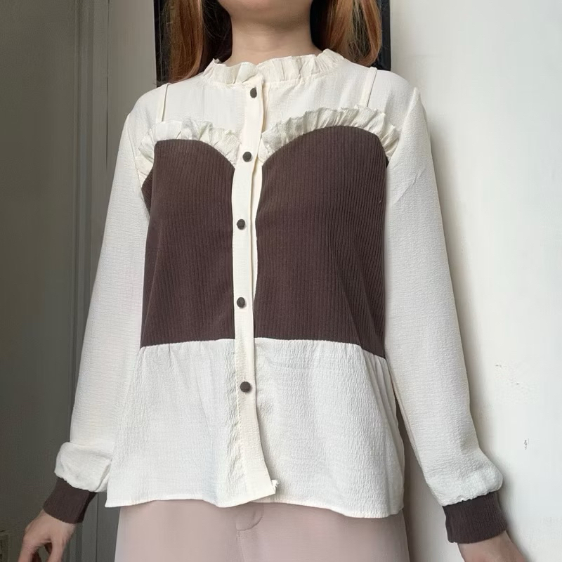 ABIGAIL TOP BLOUSE BKK SOFT CORDUROY IMPORT