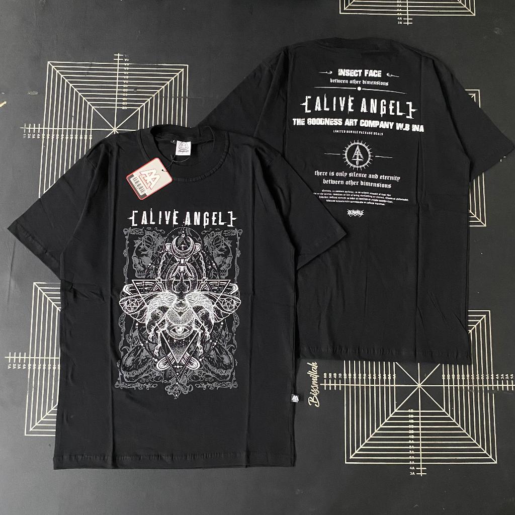 Kaos Distro Metal Pria & Wanita Warna Hitam Bahan Katun Combad 30s Original Alive Angel Goodness Wea
