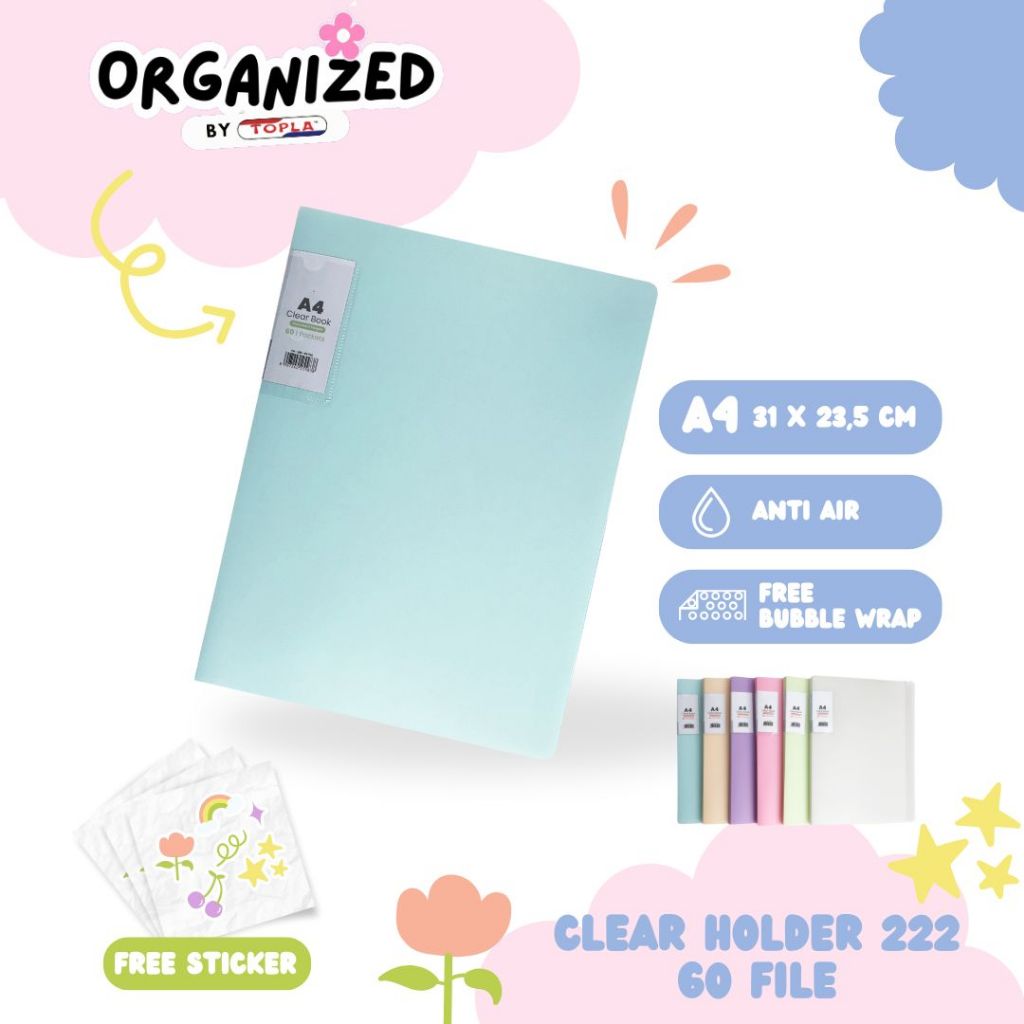 

TOPLA Clear Holder 222 A4 / Clear Holder A4 isi 60 Lembar / Dokumen Keeper / Display Book A4