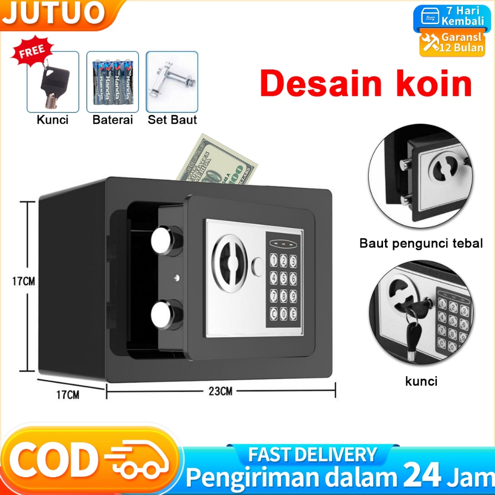 COD JT Kotak Uang Brankas Mini Brankas Mini Brankas Uang Brankas Besi Brankas Tahan Api kualitas ter