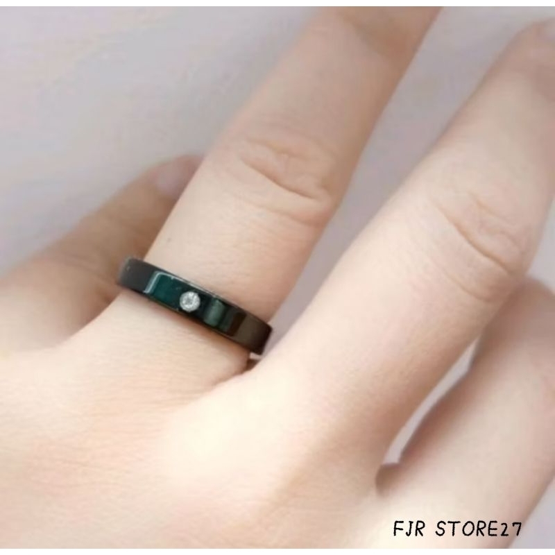 CINCIN STAINLESS HITAM PERMATA PRIA DAN WANITA