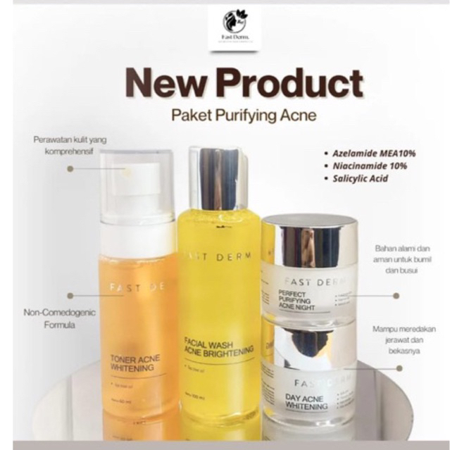 (New) PAKET PUTIFIYING ACNE FAST DERM SKINCARE / paket acne fast derm