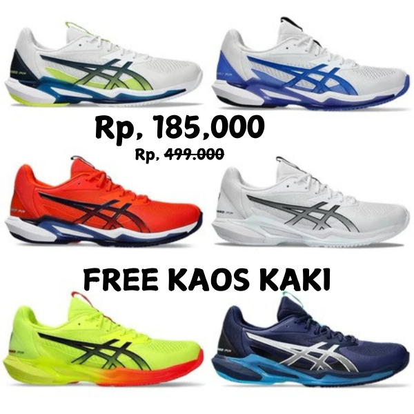 Sepatu Voli Resolusi Laris dan Terbaru Sepatu Volli Pria dan Wanita Asic Ori Netburner Sepatu Olahra