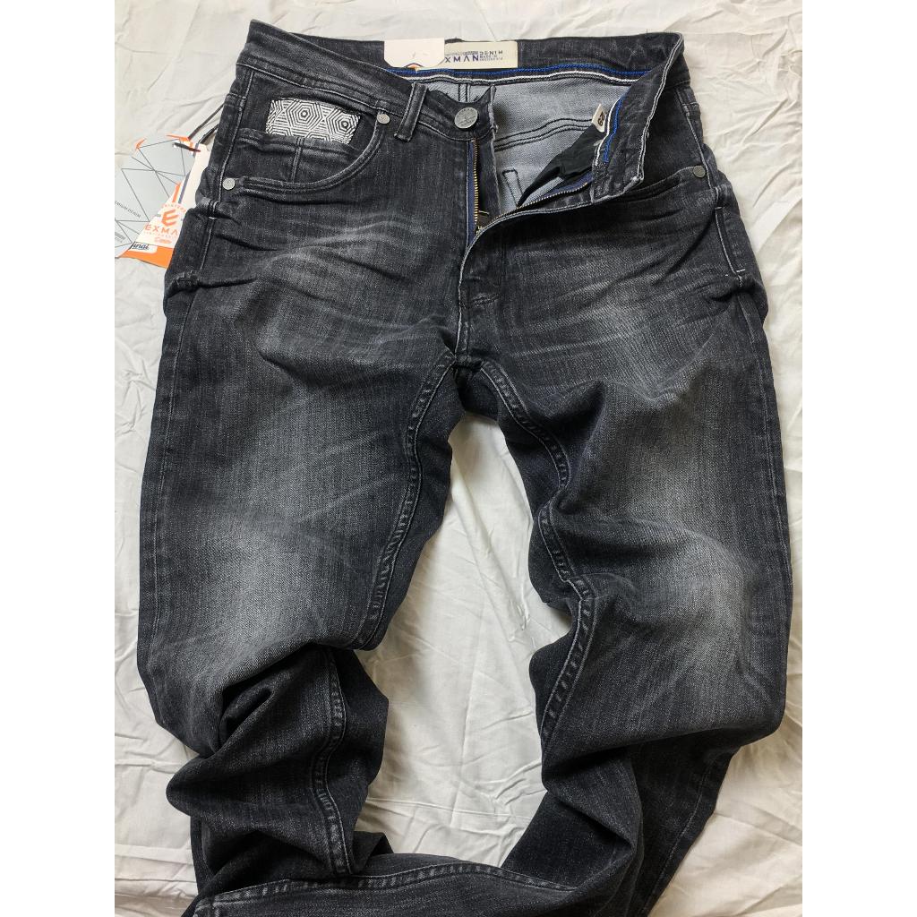 CELANA JEANS PANJANG PRIA EXMAN DENIM STRETCH SNOW WASH / CELANA JEANS PREMIUM EXM01