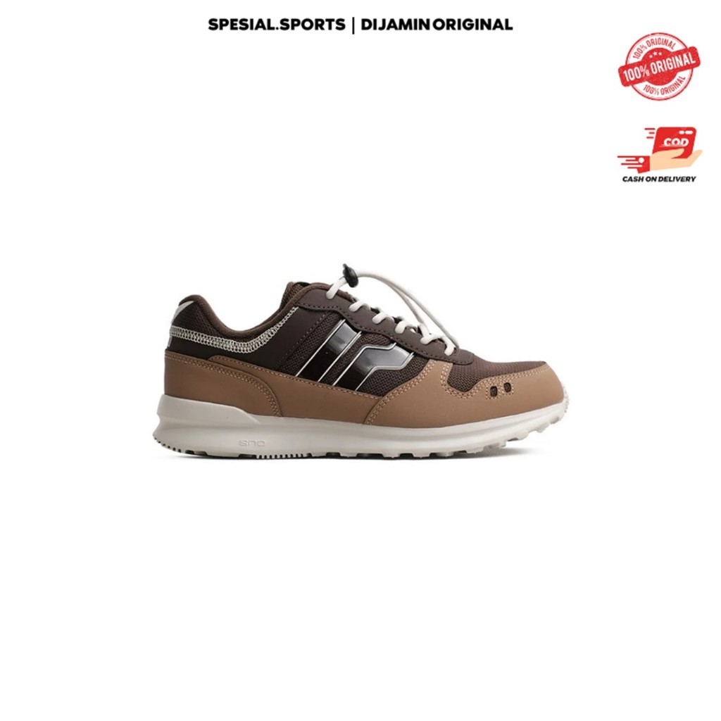 Piero JOGGER TERRA  Dk.Brown/Coconut/Silber Birch - Sepatu Sneakers Original