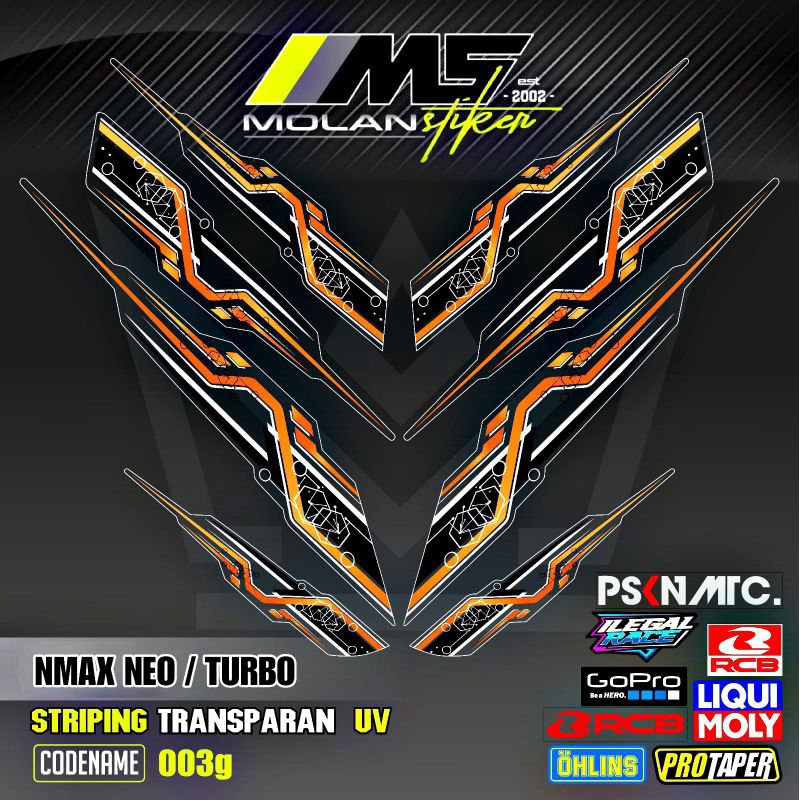 Decal Sticker Striping Variasi Transparan Uv Nmax 155 Connected 2019-2023 Nmax Gen 2 Nmax 155 Abs Nm