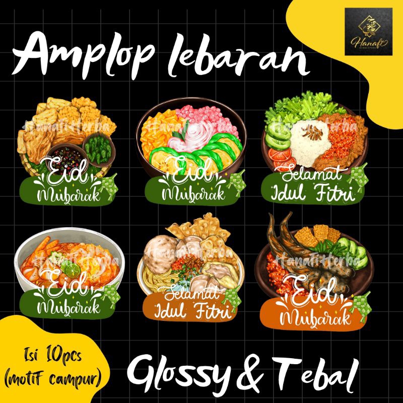 

Amplop Lebaran 3D Unik Glossy Tebal Tema Makanan Nusantara 10pcs