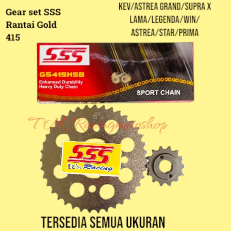 gear gir set sss 415 rantai SSS HSB kev/astrea grand/suprax lama/legenda/win/Astrea/star/prima/ dll