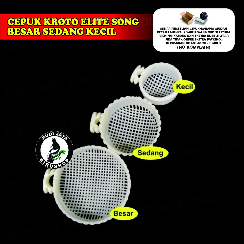 CEPUK KROTO PLASTIK ELITE SONG 1 PCS WADAH TEMPAT KROTO PAKAN MAKANAN BURUNG MURAI KACER PLECI