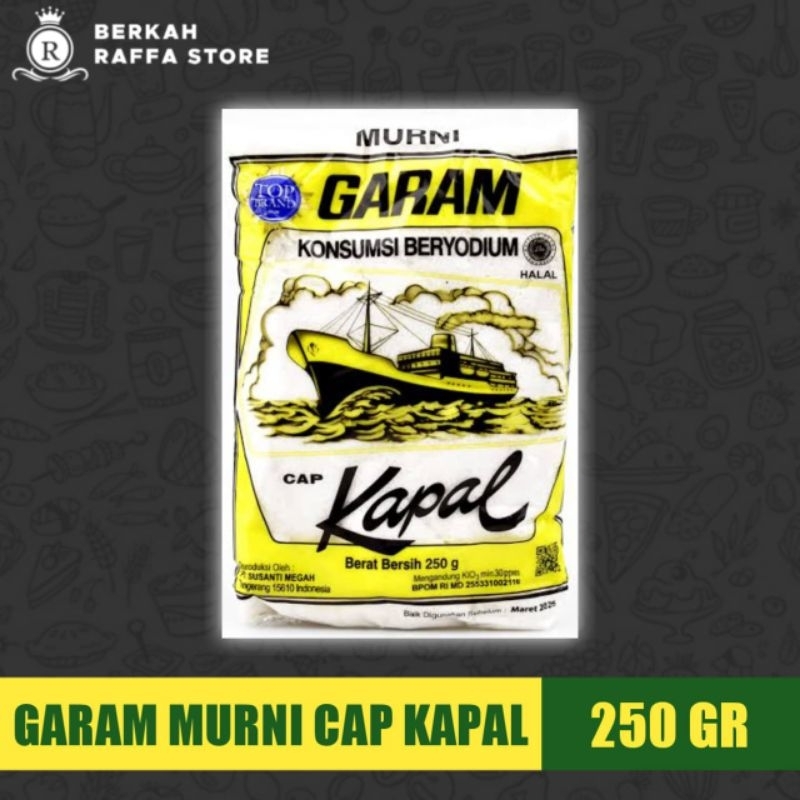 

PAKET 5 PACK Garam Dapur Cap Kapal 250 gr / Garap Yodium Tinggi / Garam Bumbu Dapur / Garam Murah