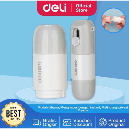

Deli Roller Stamp / Stempel Pelindung Data 2 in 1 Dengan Cutter / Penghapus Nama + Alamat Resi JQ12X
