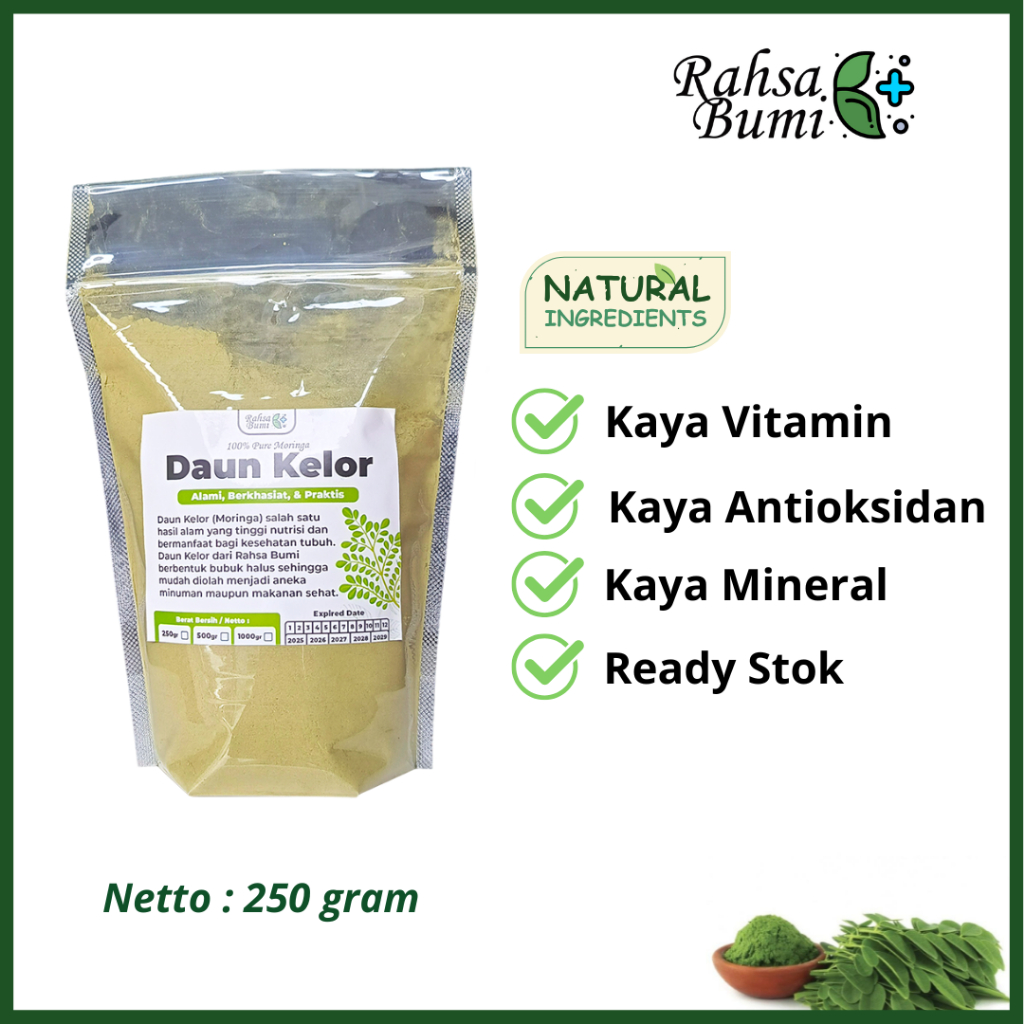 

Daun KELOR BUBUK 250 gram by Rahsa Bumi - Moringa Powder Kelor Bagus untuk Anak, Ibu Hamil, Pelancar Asi, Peninggi Badan