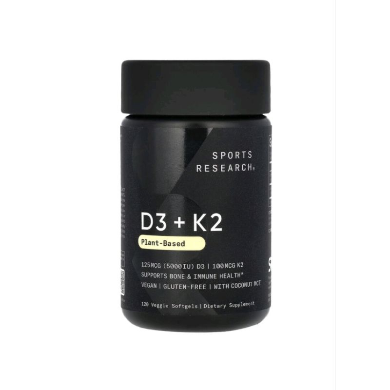 Sport research D3 + K2 Plant-Based 120 Veggie Softgels