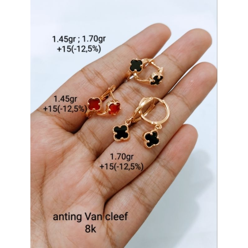anting emas fashion model Van cleef 8k