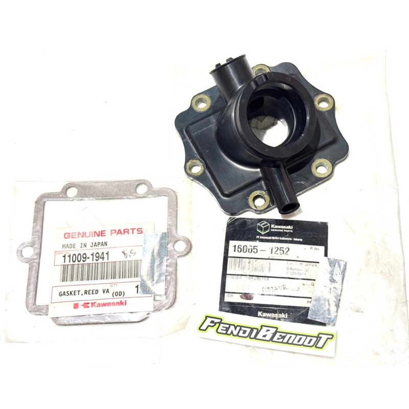 ( NOS JAPAN ) HOLDER KARBURATOR MANIFOLD MANIPOL KARET INTAKE SET PAKING NINJA R SS RR ORIGINAL 1606