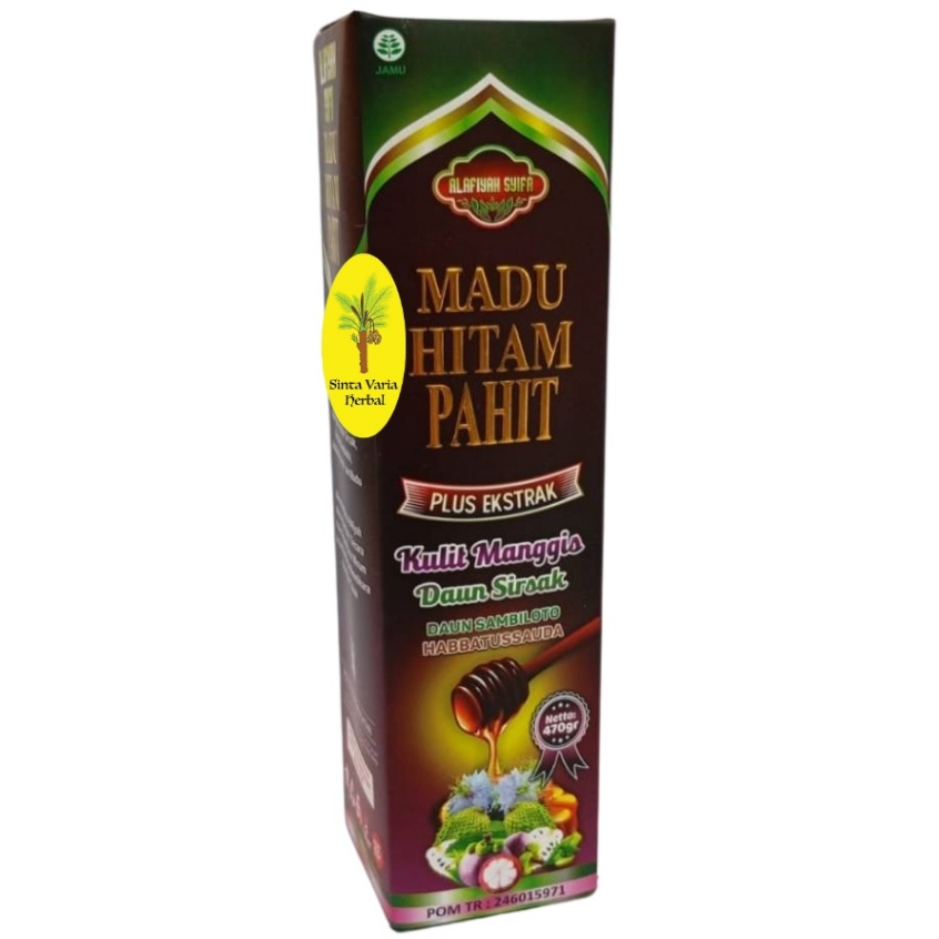 madu hitam pahit propolis plus ekstrak manggis sirsak 470gr,madu ,madu hitam pahit,madu pahit
