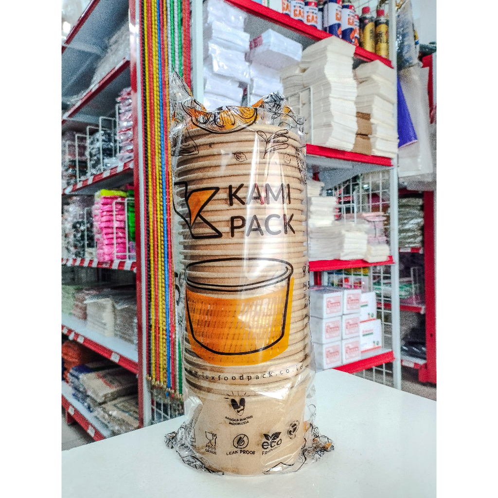 Paper Bowl Kraft Saja (360ml) / Mangkok Kertas Bakso / Rice Bowl Paper
