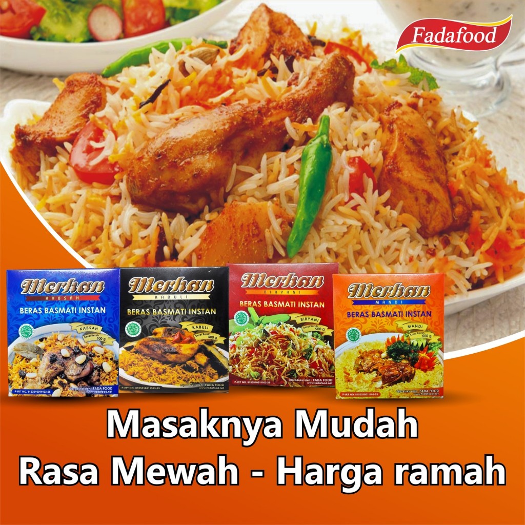 

Promo 7.7 Merhan Nasi Timur Tengah 4 Varian (Mandi, Kabsah, Kebuli, Biryani) dengan Beras Basmati &