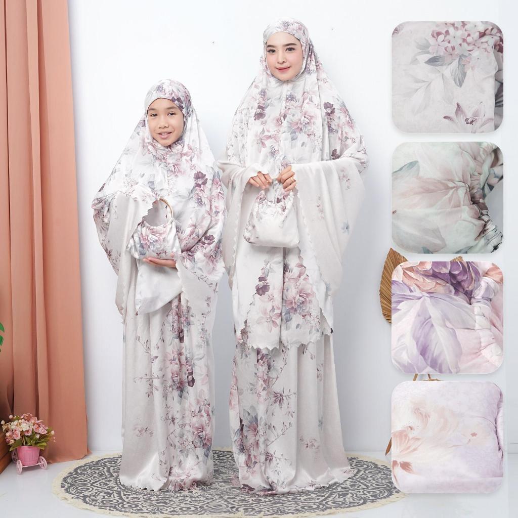 BaradiFashion || Mukena Couple Vol 2/Mukena Motif Ibu dan Anak/Mukena Satin Silk/Mukena Premium
