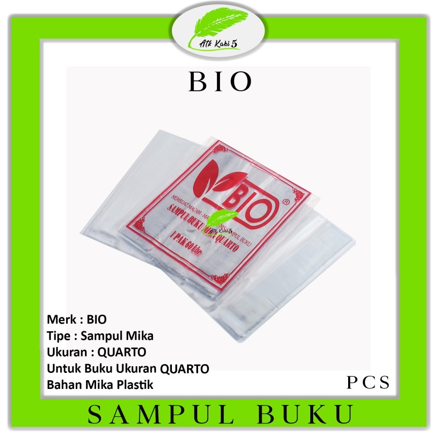 

BIO - Sampul Buku Plastik Mika Uk. Kwarto - 10 Pcs