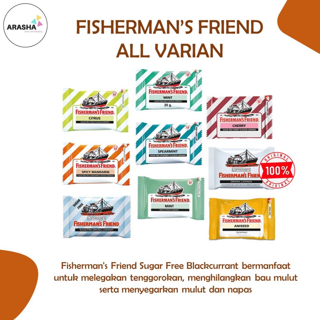 

Permen Fisherman's Friend Original 25 gram Aneka Rasa - Permen Pelega Tenggorokan- All Varian