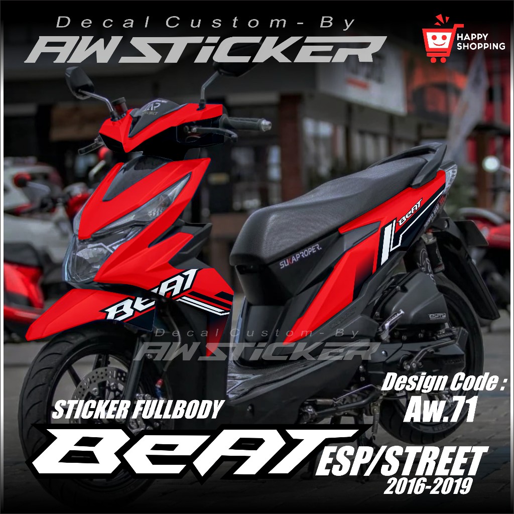 (COD) TERBARU Decal Sticker Variasi Beat ESP STREET 2016 2017 2018 2019 Full body - Stiker Skotlet M