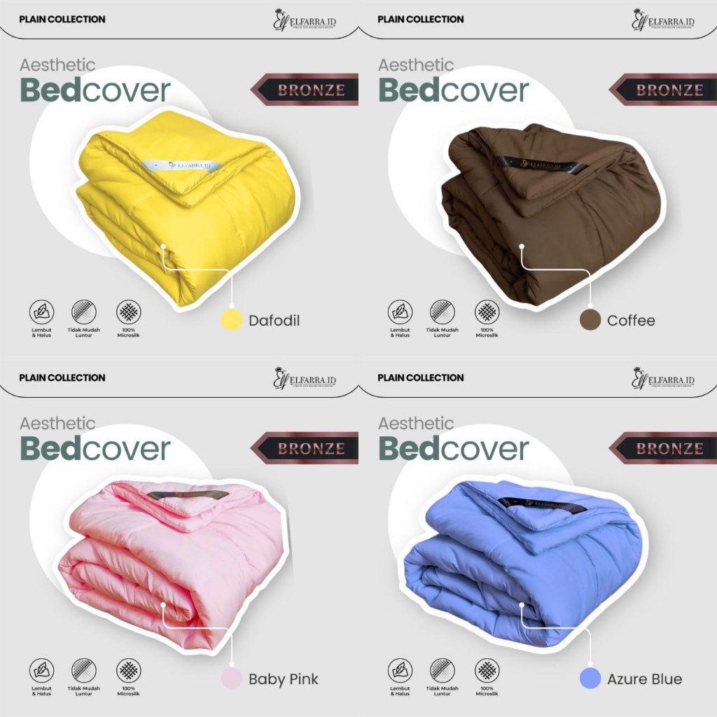 ELFARRA | Selimut Polos | Bedcover 160x220 Plain | Bed Cover Polos | Bedcover ONLY