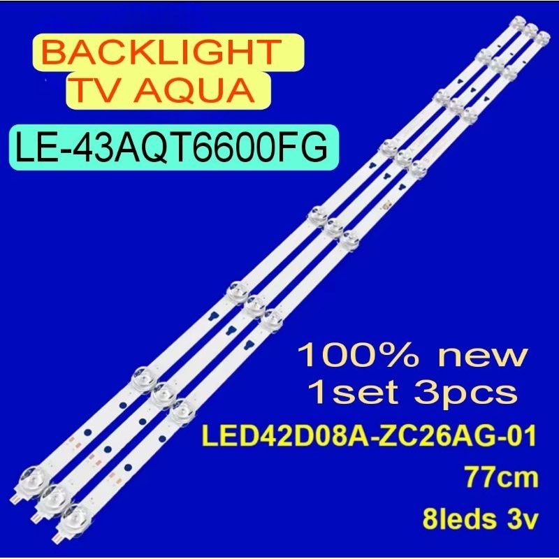 LAMPU LED BACKLIGHT BL TV AQUA LE-43AQT6600FG 43AQT6600 LE-43AQT6600