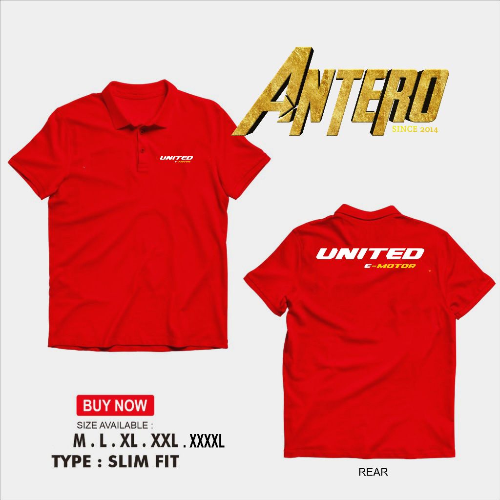 Kaos erah polo shirt Motor listrik United E motor