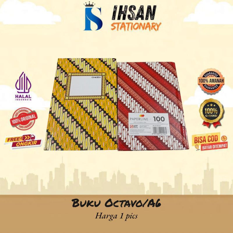

Buku Hard Cover Octavo Paperline/okey 100 Lembar (1 Pcs)
