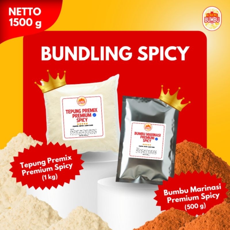 

Bundling Paket Hemat Tepung Premix Spicy & Bumbu Marinasi Spicy Siap Pakai