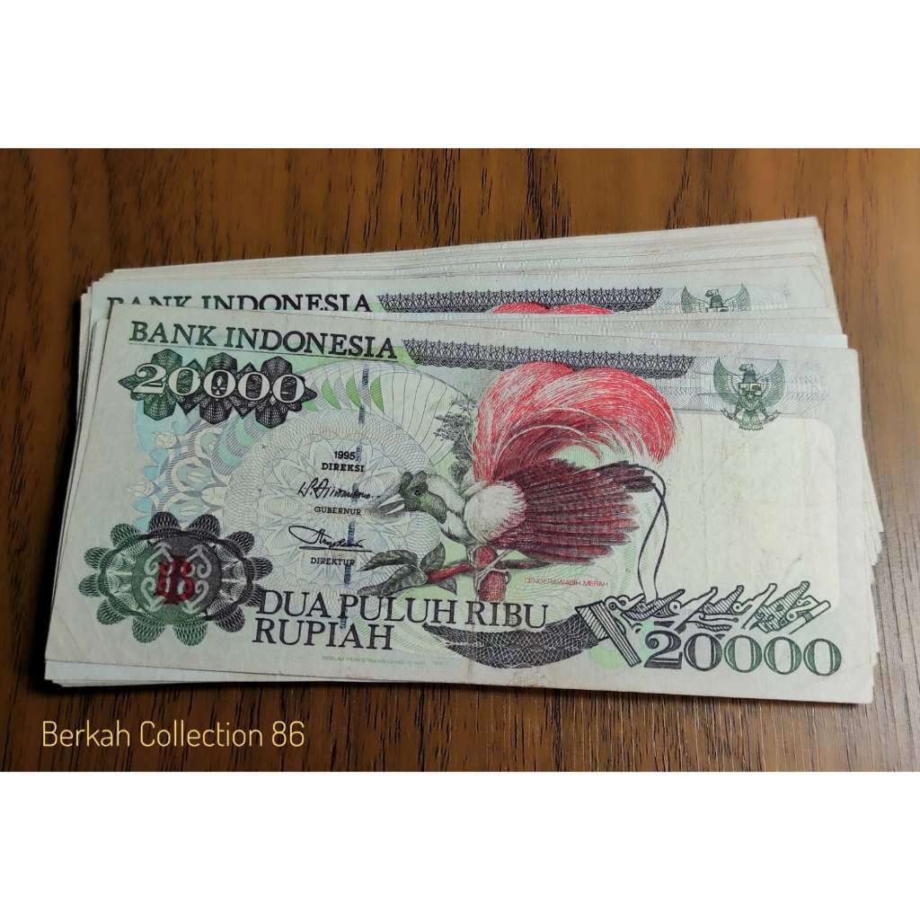 20 Ribu Rupiah Burung Cendrawasih Tahun 1992 / 1995 ASLI