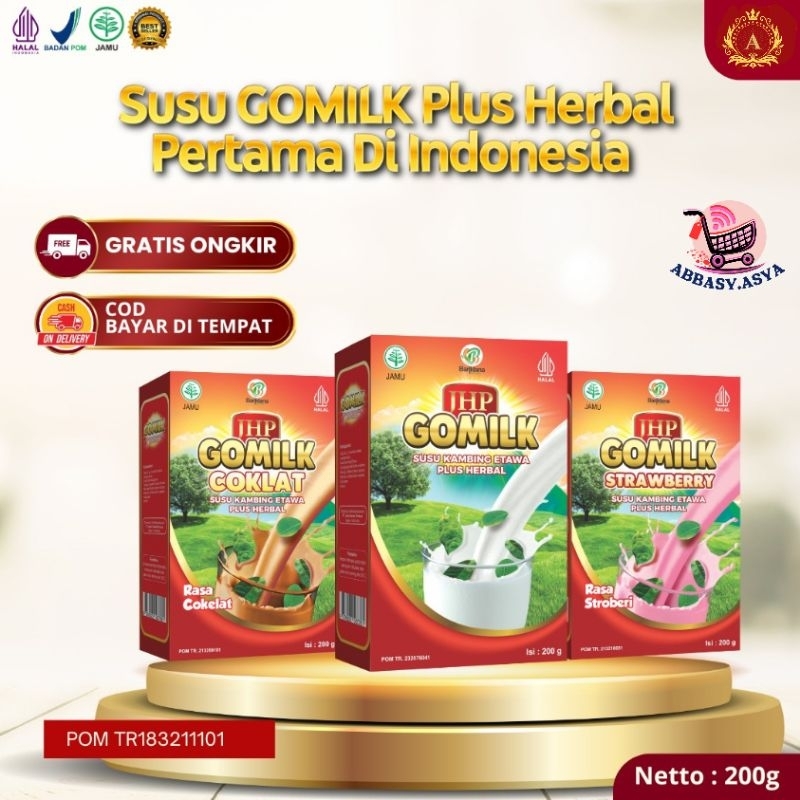 

Susu Gomilk Plus Herbal 200gram - Untuk Semua Usia rasa original strawbery coklat