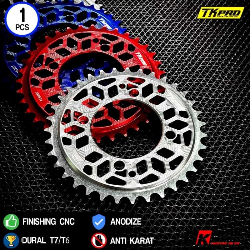 GEAR GIR BELAKANG 415-38 CNC DURALIUM TKPRO RX KING RXS YT