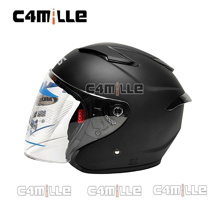 HELM MDS VOLTUS SOLID BLACK DOFF HALF FACE SINGLE VISOR