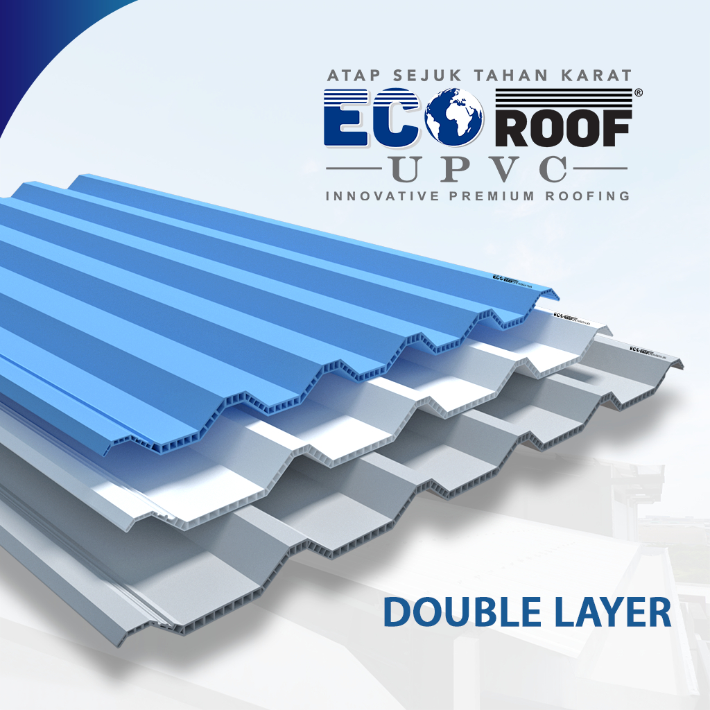 Atap Sejuk & Tahan Karat UPVC Double Layer Ecoroof