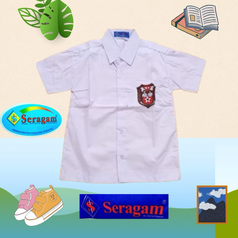 Baju Seragam Sekolah SD Lengan Pendek Merek SERAGAM / Seragam Sd / Seragam Sekolah / Seragam Lengan 