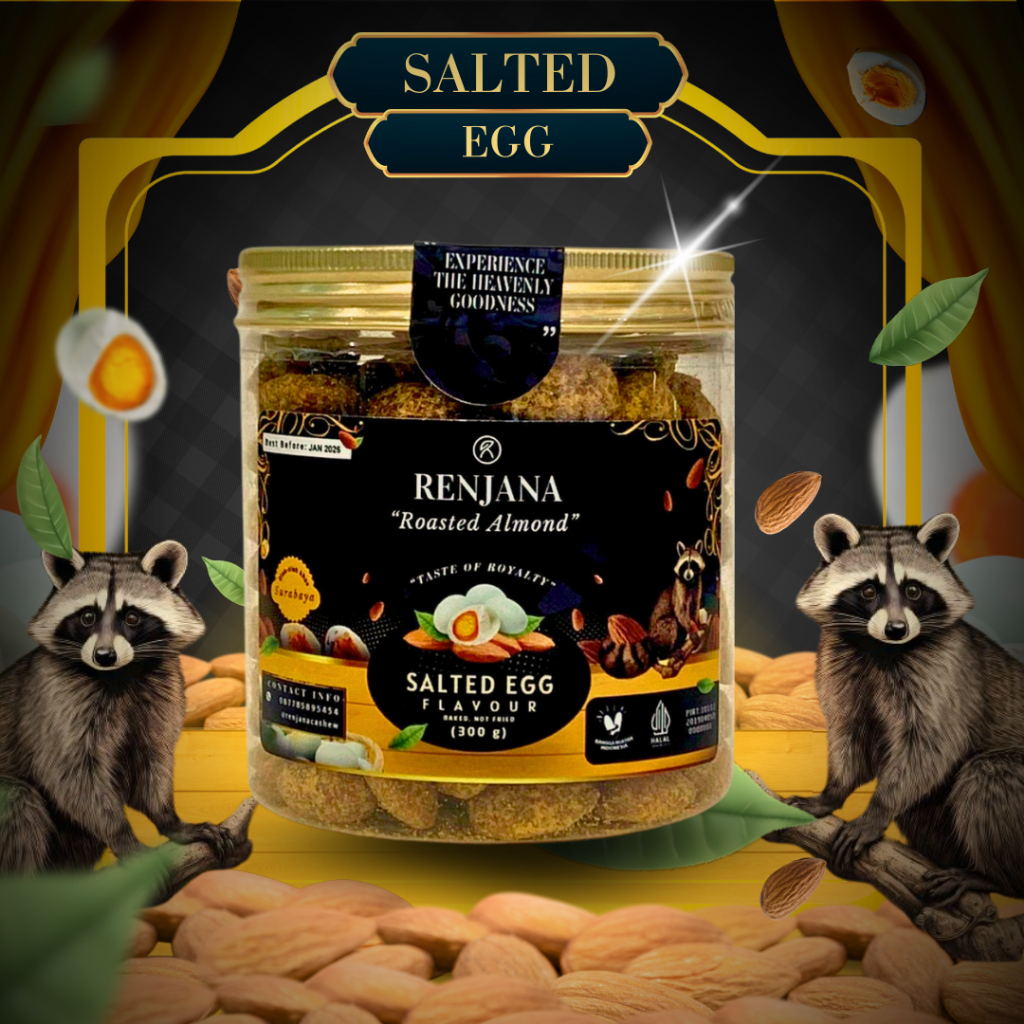 

Kacang Almond Oven / Almond Panggang / Roasted Almond | SALTED EGG - RENJANA CASHEW 300gr