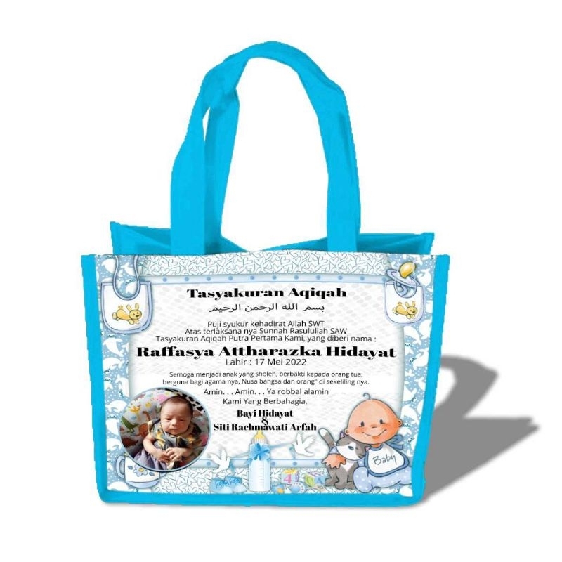

TAS SOUVERNIR CUSTOM FREE DESAIN TAS GOODIE BAG TASYAKURAN AQIKAH