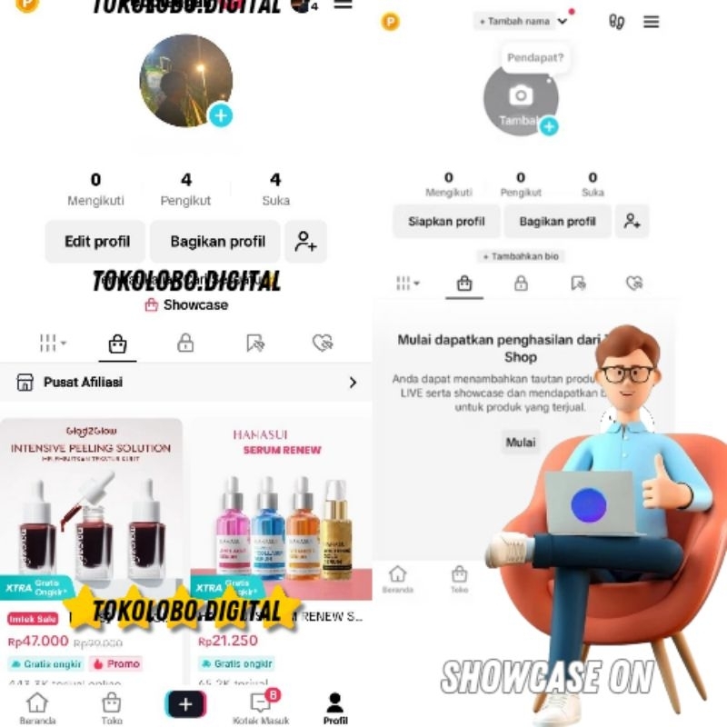 TIKTOK SHOP CREATOR AFFLIATE SHOWCASE ON/Jual akun Tiktok affliate