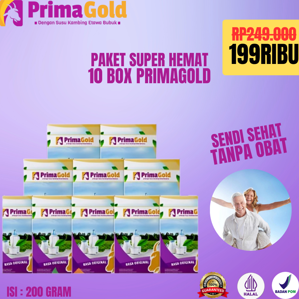 

10 Box Susu Kambing Etawa Primagold Atasi Pengapuran Gigi Pengeroposan Tulang Osteoporosis