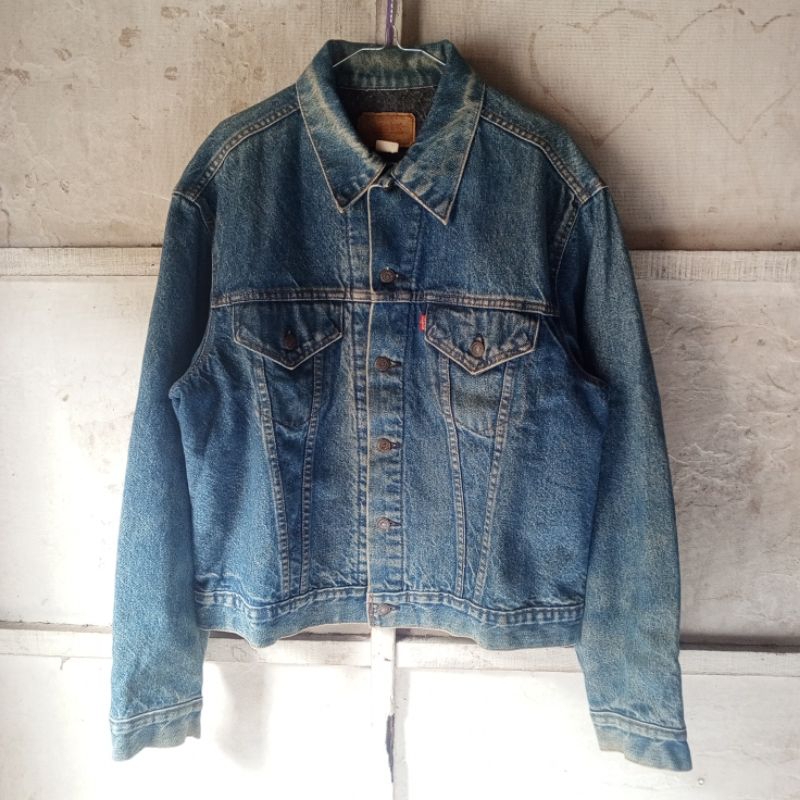 Jaket Trucker Denim Levis Troy Blanket size 46 Made in usa 70s