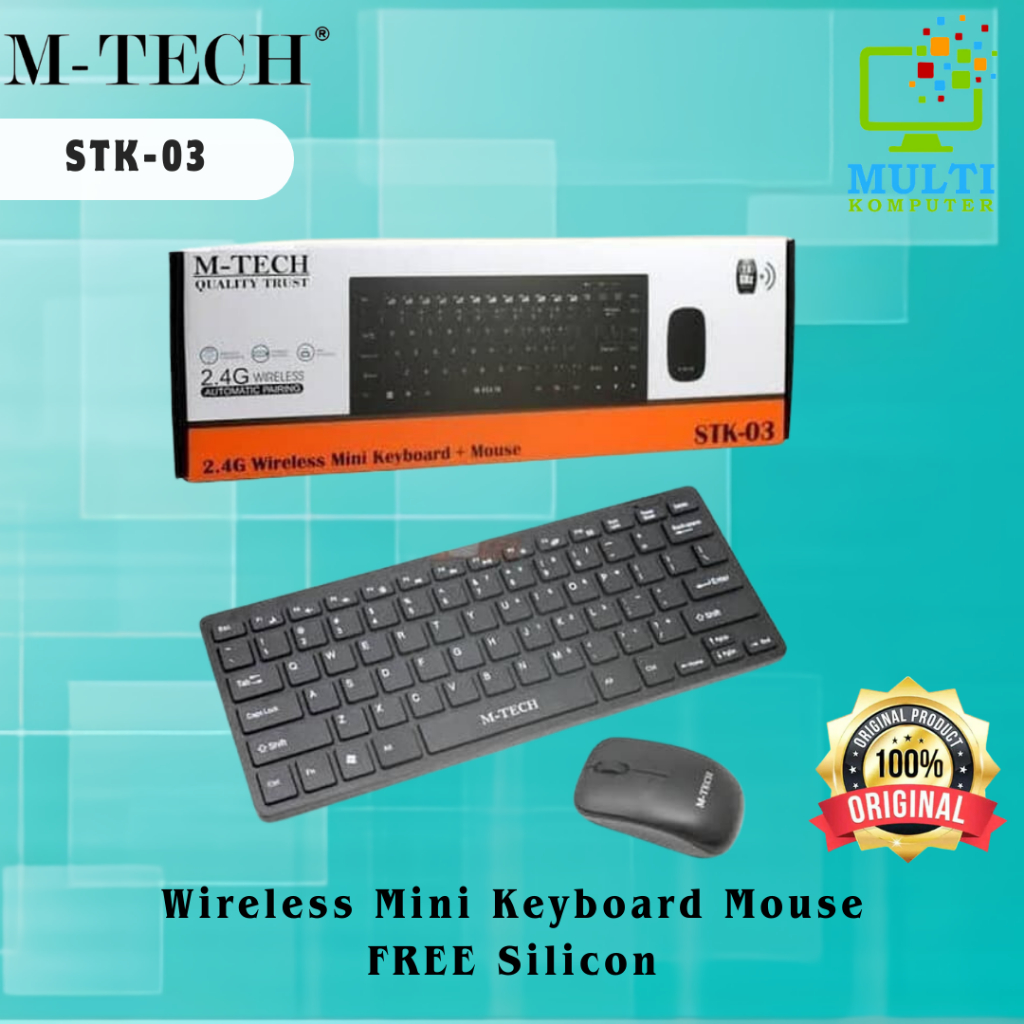 Keyboard Wireless Mini Slim M TECH STK 03/Keyboard Wireless Combo Mini