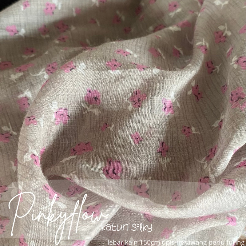 kain katun silky motif/kain silky sutra/kain silky sutra/kain motif cantik/kain motif bunga