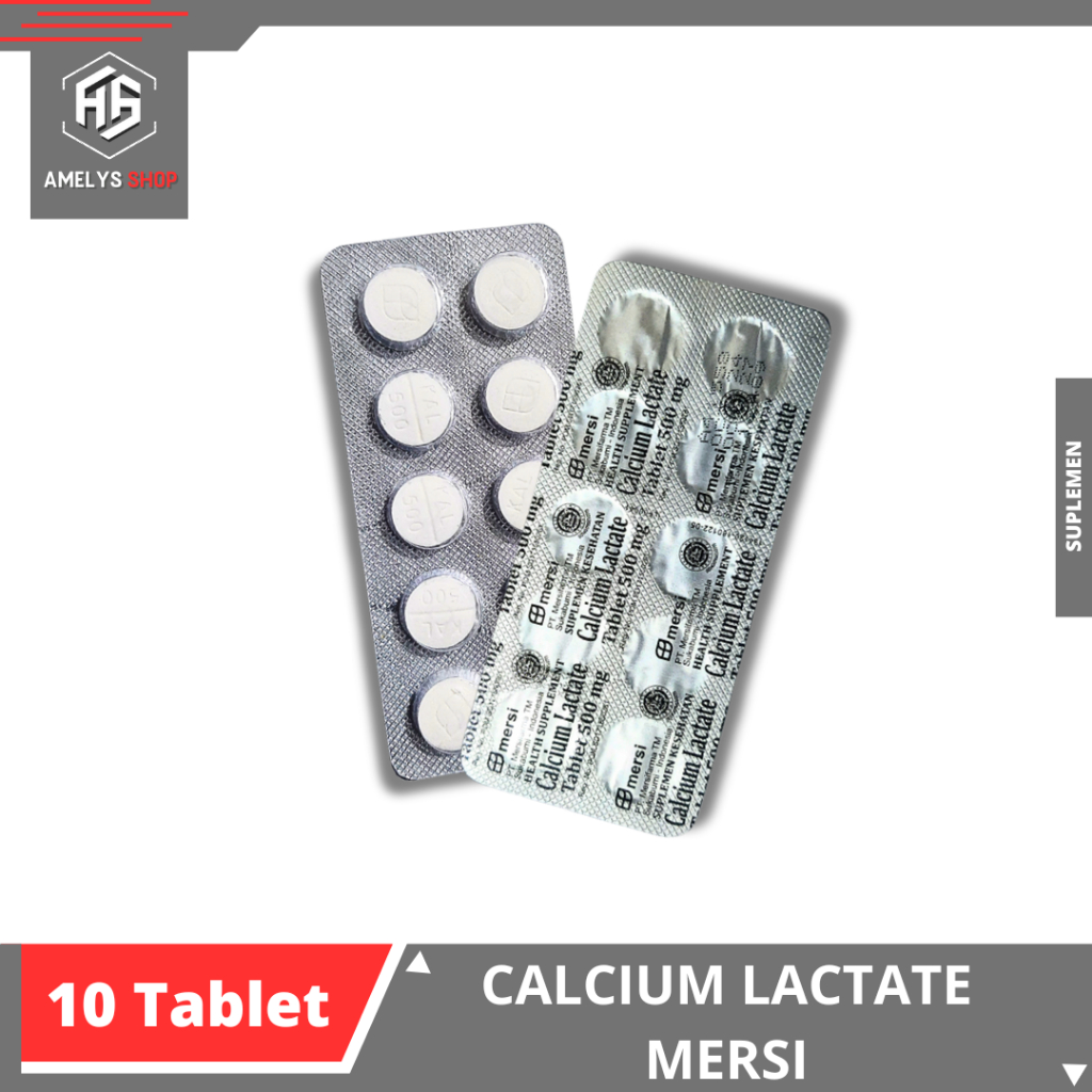 CALCIUM LACTATE SUPLEMEN MAKANAN - Membantu memelihara kebutuhan Calcium 1 STRIP ISI 10 TABLET