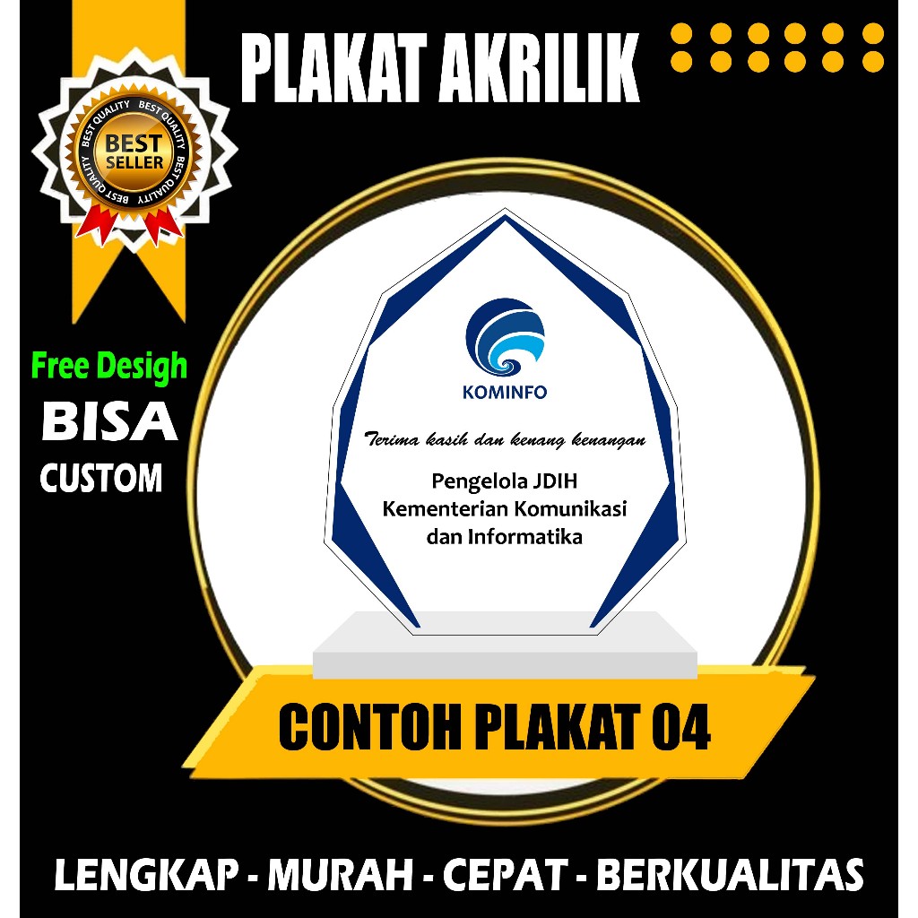 PLAKAT AKRILIK, PLAKAT CUSTOM, PLAKAT PENGHARGAAN, PLAKAT WISUDA, PLAKAT KKN, VANDEL,
