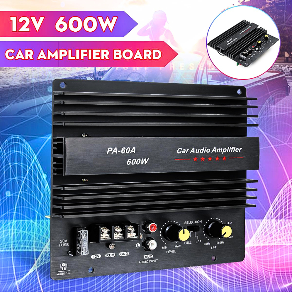 MALL Ancomfu Papan Amplifier Bluetooth 12 Volt mobil Audio Karaoke FM Subwoofer 600W PA 60A