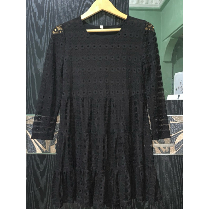 Dress brokat hitam