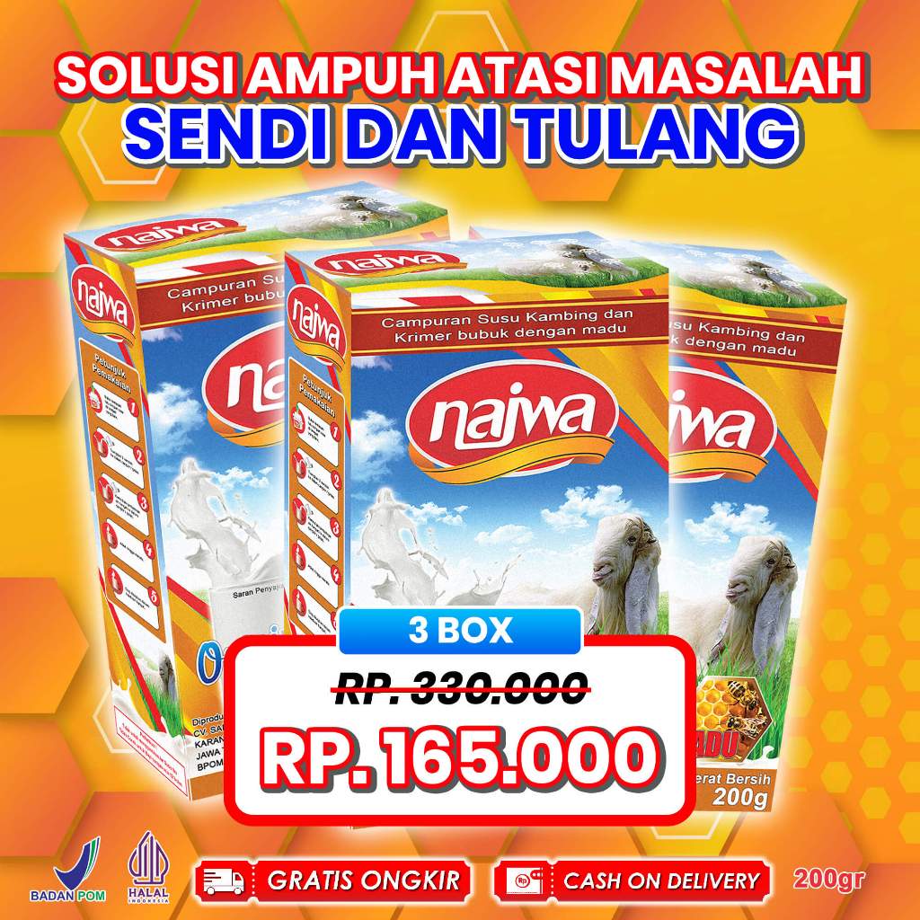

(PROMO 3BOX) SUSU etawa NAJWA plus madu terbuat dari susu kambing etawa murni
